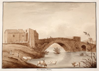 The Ponte Mammolo, 1833 by Agostino Tofanelli